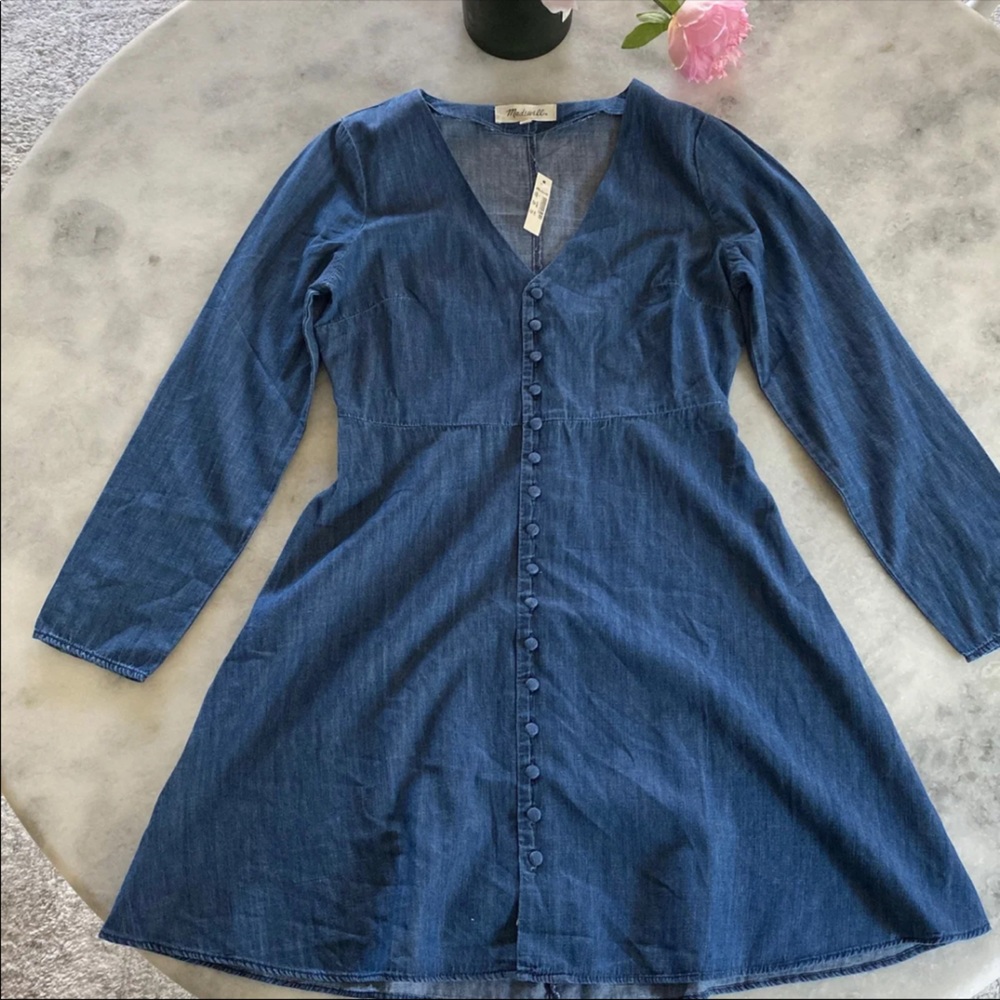 Madewell Denim Lilyblossom Button-Front Dress